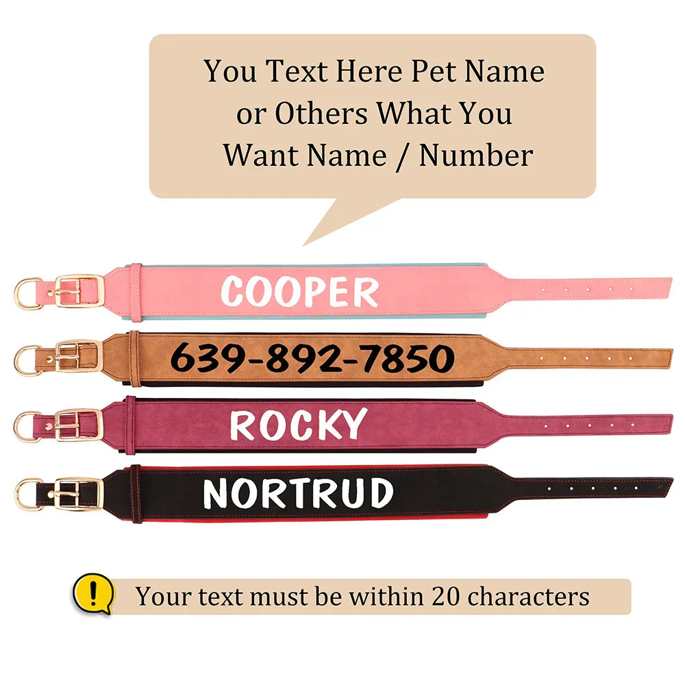 Personalized Coffee Leather Collar