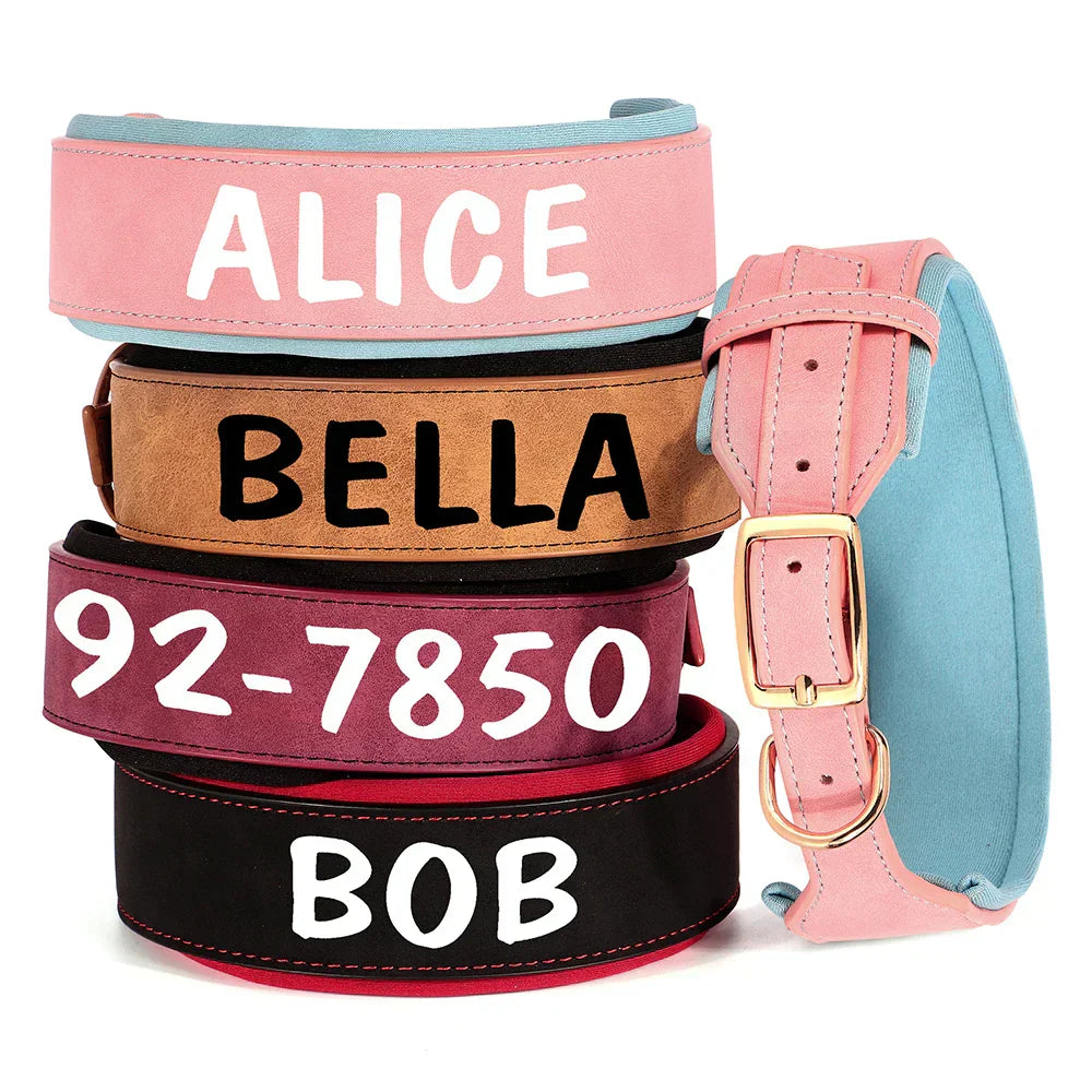 Personalized Coffee Leather Collar