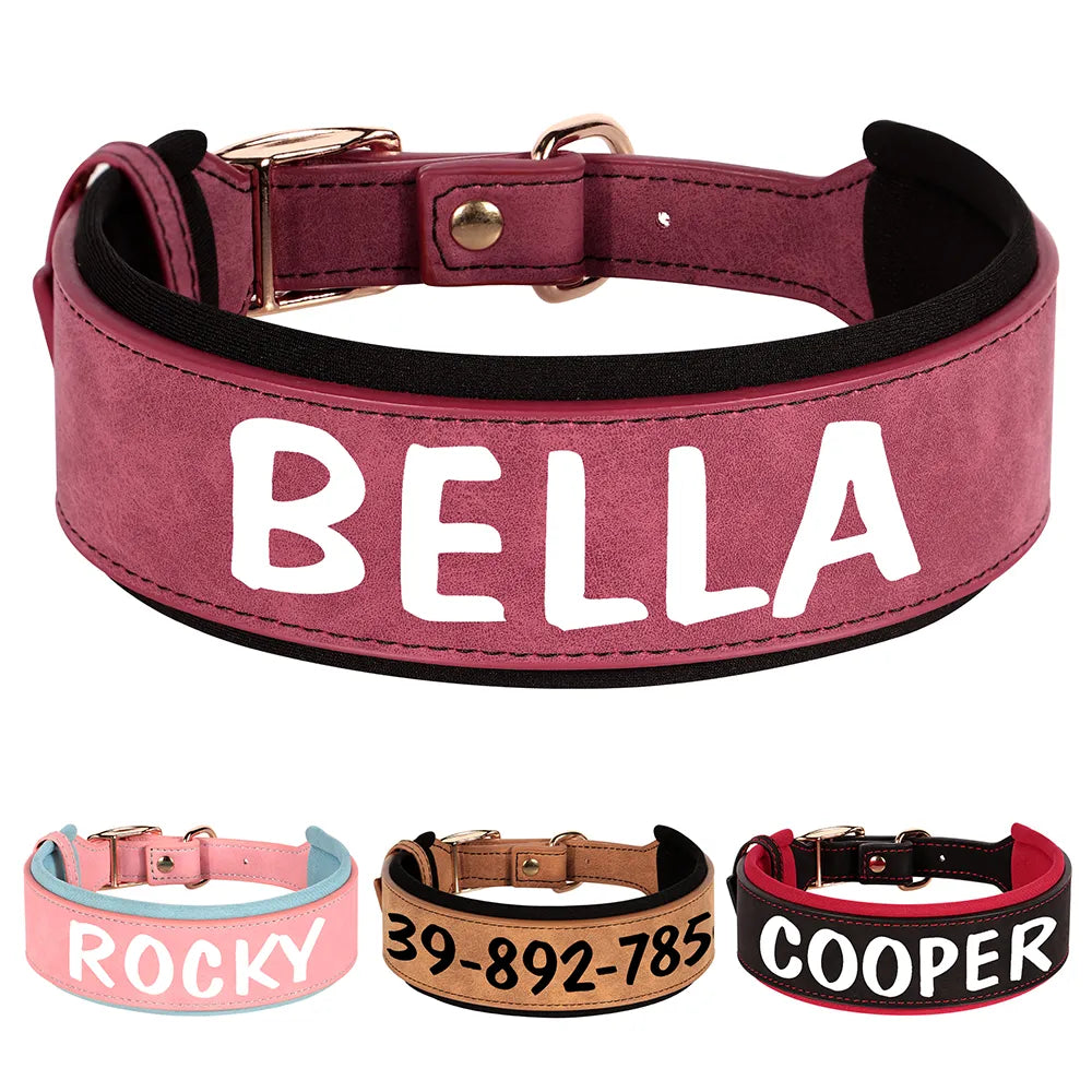 Personalized Coffee Leather Collar